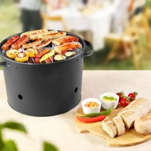2in1 Hybrid Elektro- und Holzkohlegrill,1400 Watt Schneller Versand